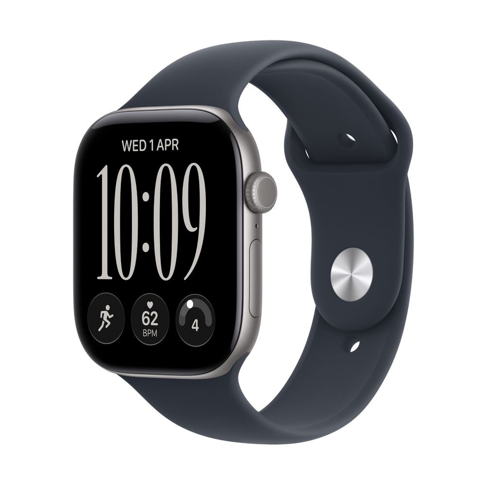 Apple Watch S12 GPS 46mm Space Grey Aluminium Case Navy Blue Sport Band M/L