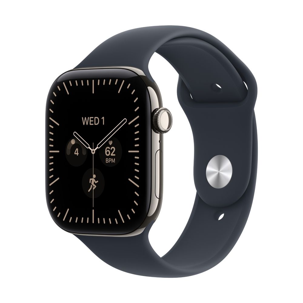 Apple Watch S12 GPS + Cellular 46mm Natural Titanium Case Navy Blue Sport Band S/M