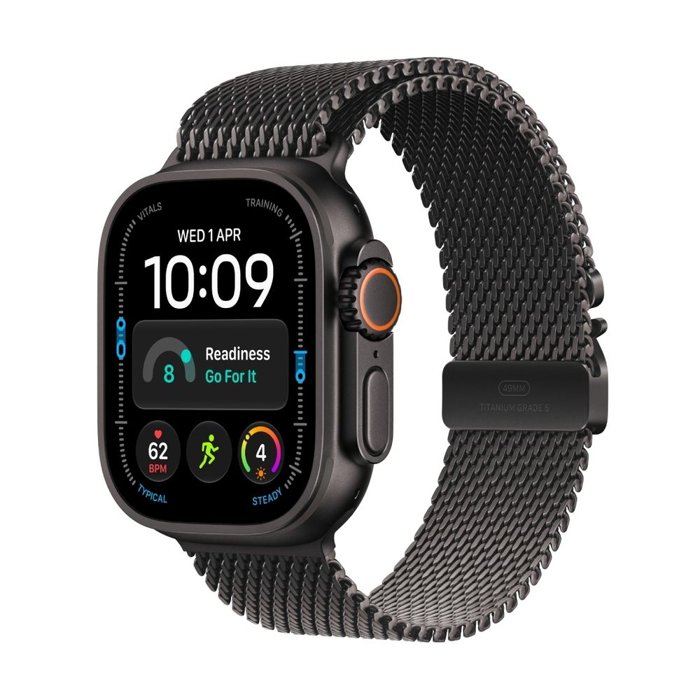 Apple Watch Ultra 4 GPS + Cellular 49mm Black Titanium Case Black Milanese Loop Medium
