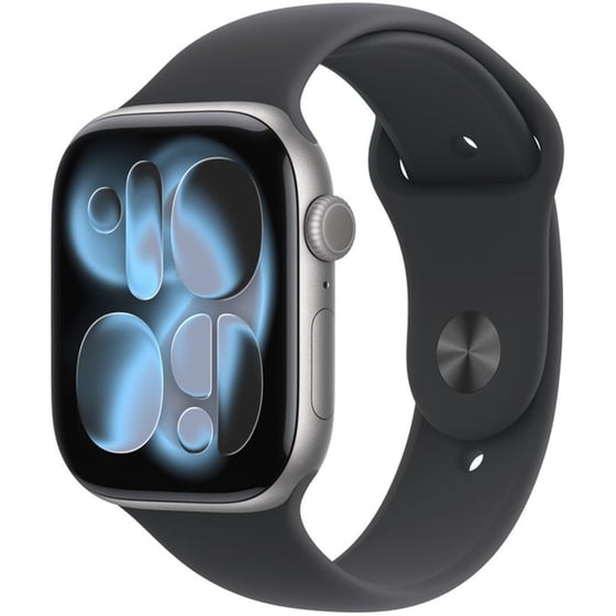 Apple Watch Series 11 GPS + Cellular 42mm Space Grey Aluminum Case with Black Sport Band - S/M