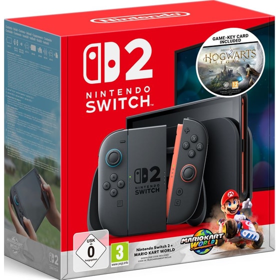 Nintendo Switch 2 Μαύρο Mario Kart World & Hogwart's Legacy Bundle