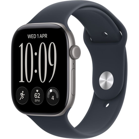 Apple Watch Series 12 GPS + Cellular 46mm Space Grey Aluminium Case with Navy Blue Sport Band - M/L