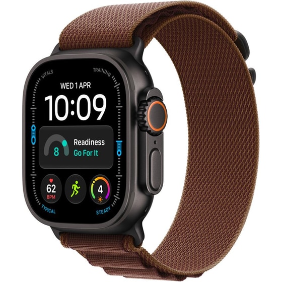 Apple Watch Ultra 4 GPS + Cellular 49mm Black Titanium Case with Burgundy Alpine Loop - M