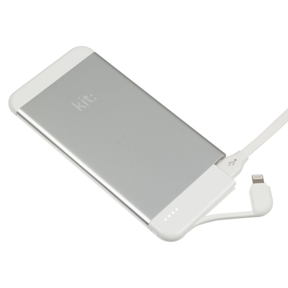 Power Bank 4100mAh KIT w/built-in Lightning cable PWRIP6SL silver