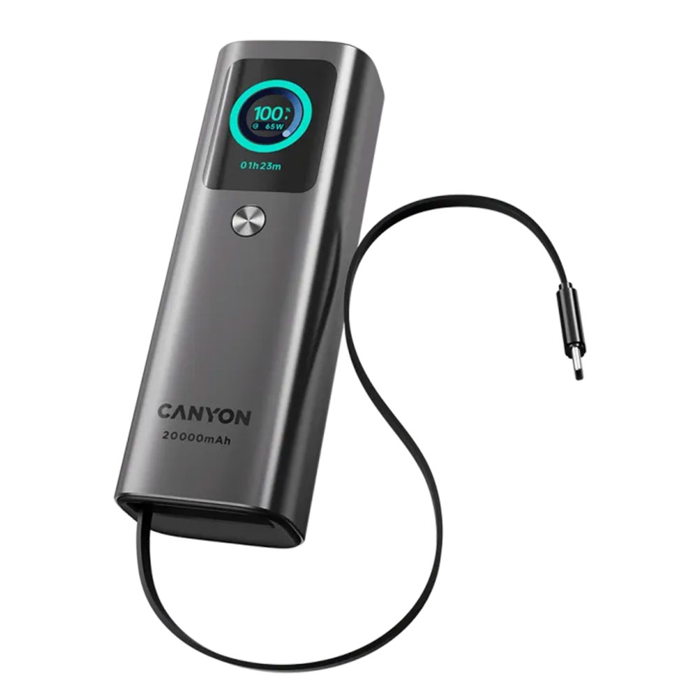 Power Bank 20000mAh 165W CANYON Fast Charger OnPower 265 CNS-CPB265DG grey