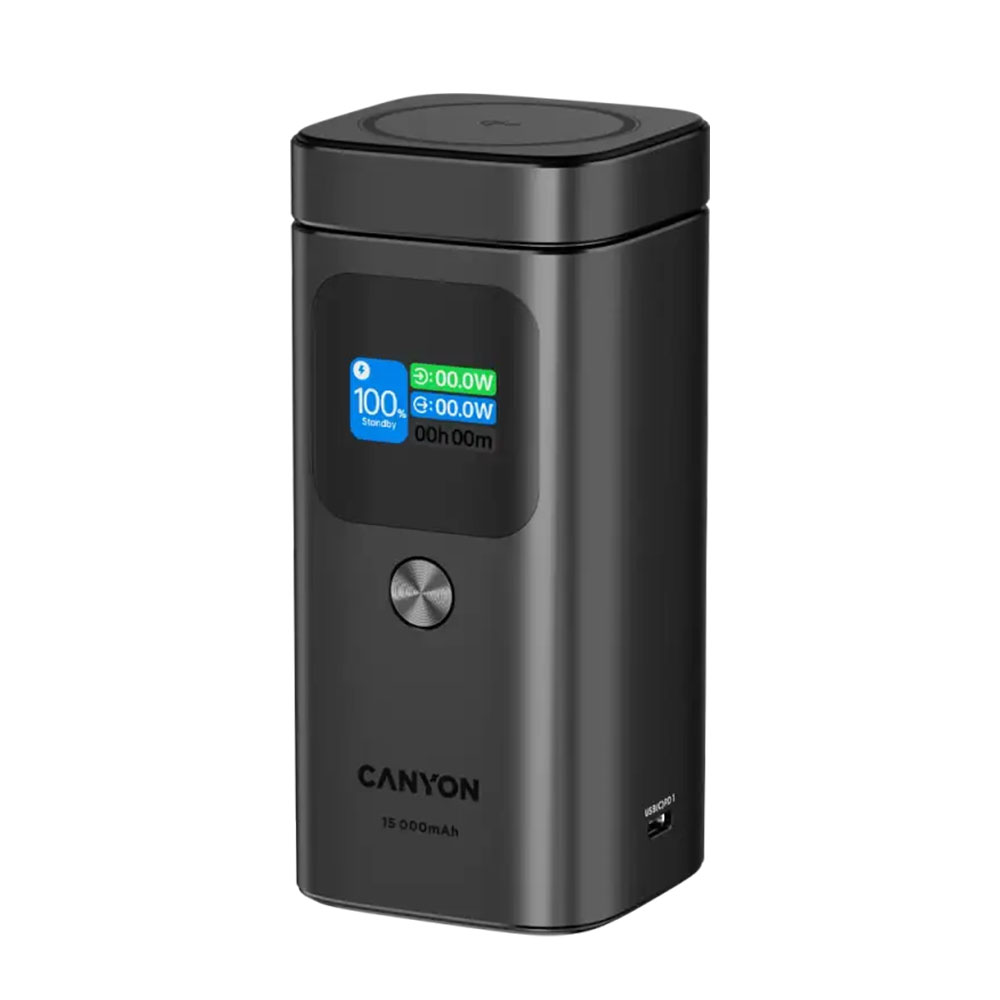 Power Bank 15000mAh 100W CANYON Qi2 Magsafe Wireless (15W) CNS-CPB150DG dark grey
