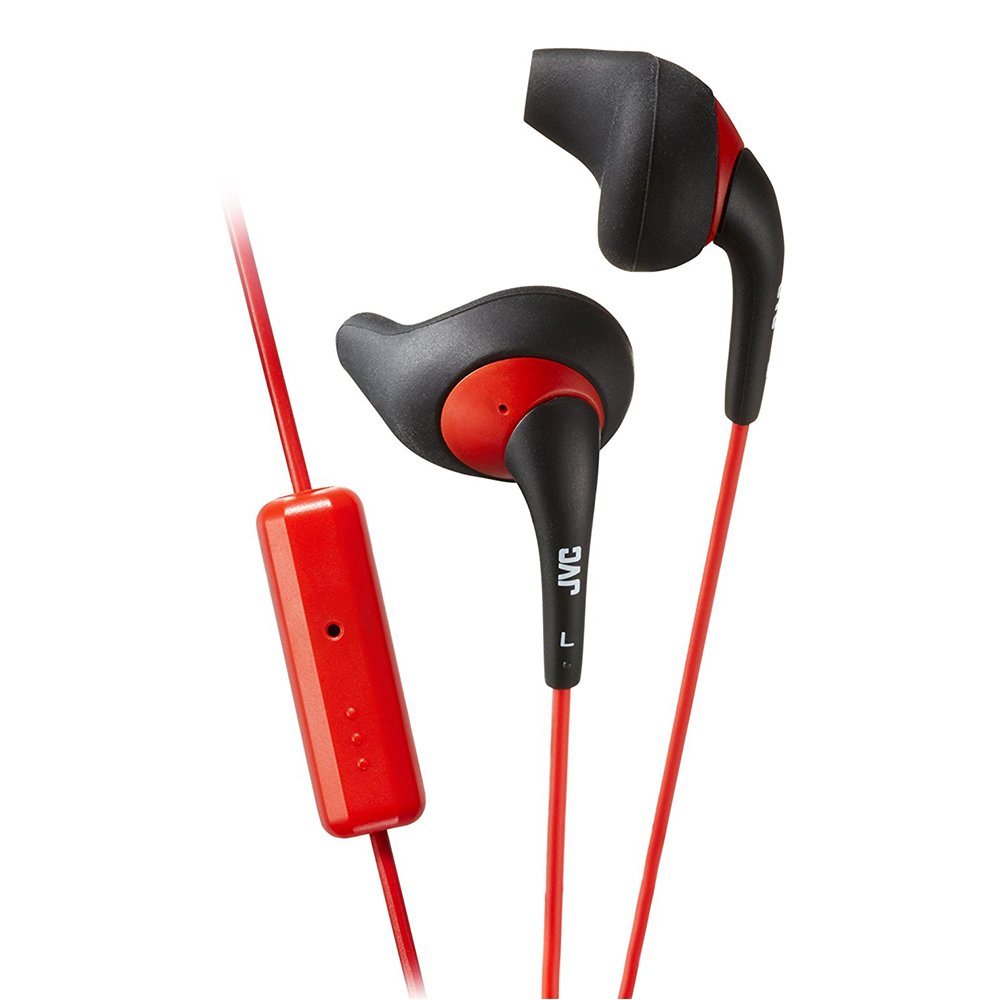 Earphones with microphone JVC Gumy Sport HA-ENR15-BR red