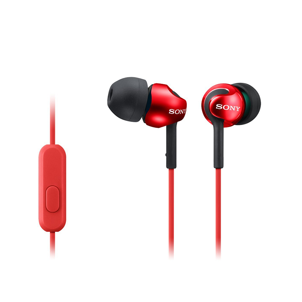 Earphones with microphone SONY MDR-EX110APRQ red