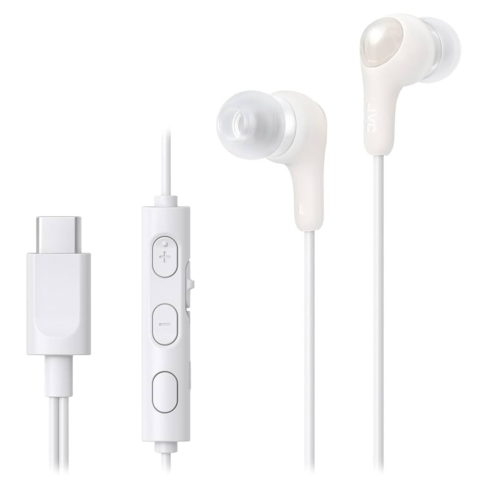 Earphones with microphone JVC Gumy Connect HA-FR9UC-W white