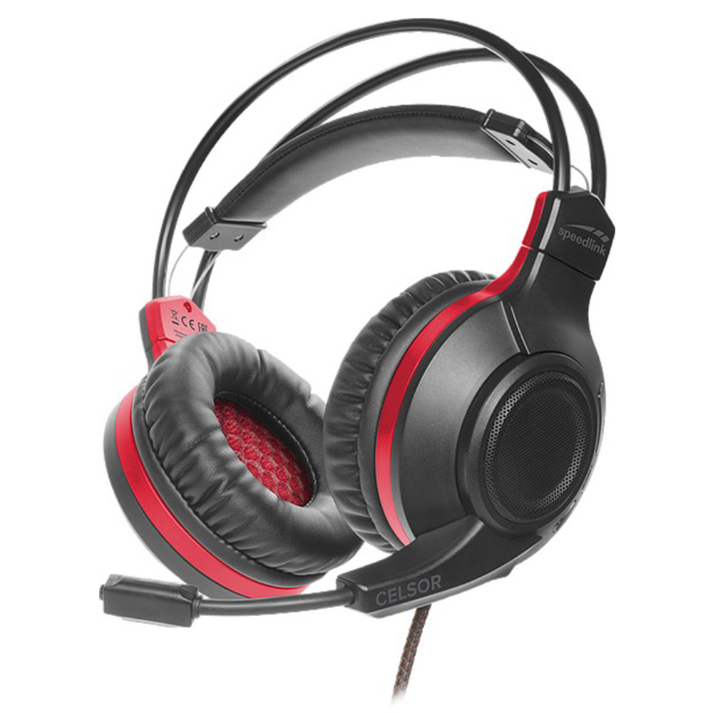 Headphones with microphone for PC/Console SPEEDLINK Celsor SL-450311-BK black/red