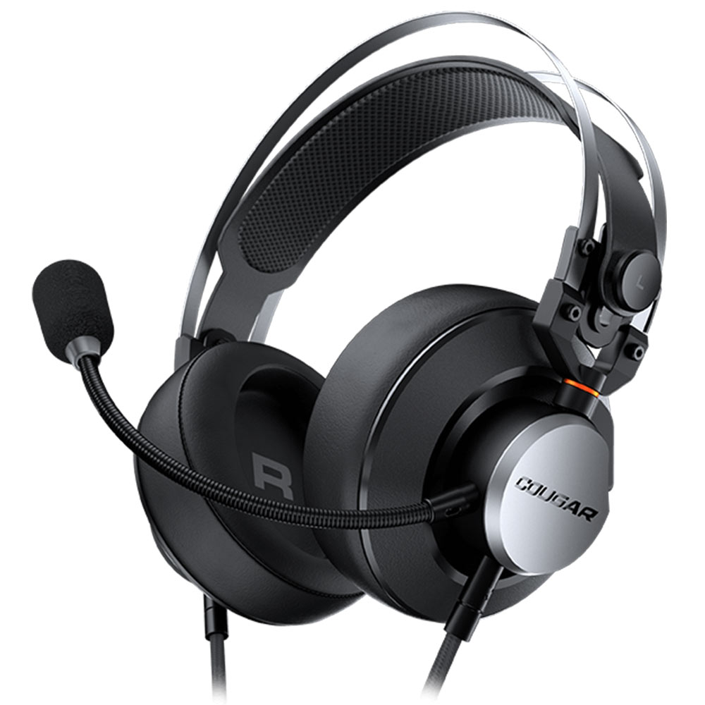 Headphones with microphone for PC/Console/Mobile COUGAR Iron VM410 black/silver