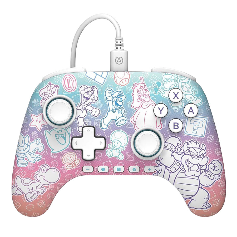 Corded Gamepad for Nintendo Switch 2 POWER A Advanced Mario Mushroom Kingdom