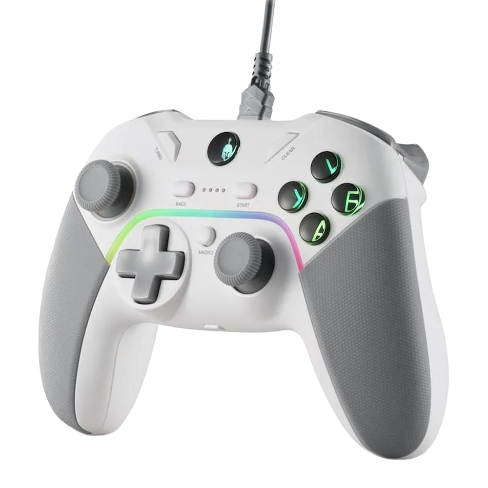 Corded gamepad for PC/PS3 SPARTAN GEAR Pelekys white