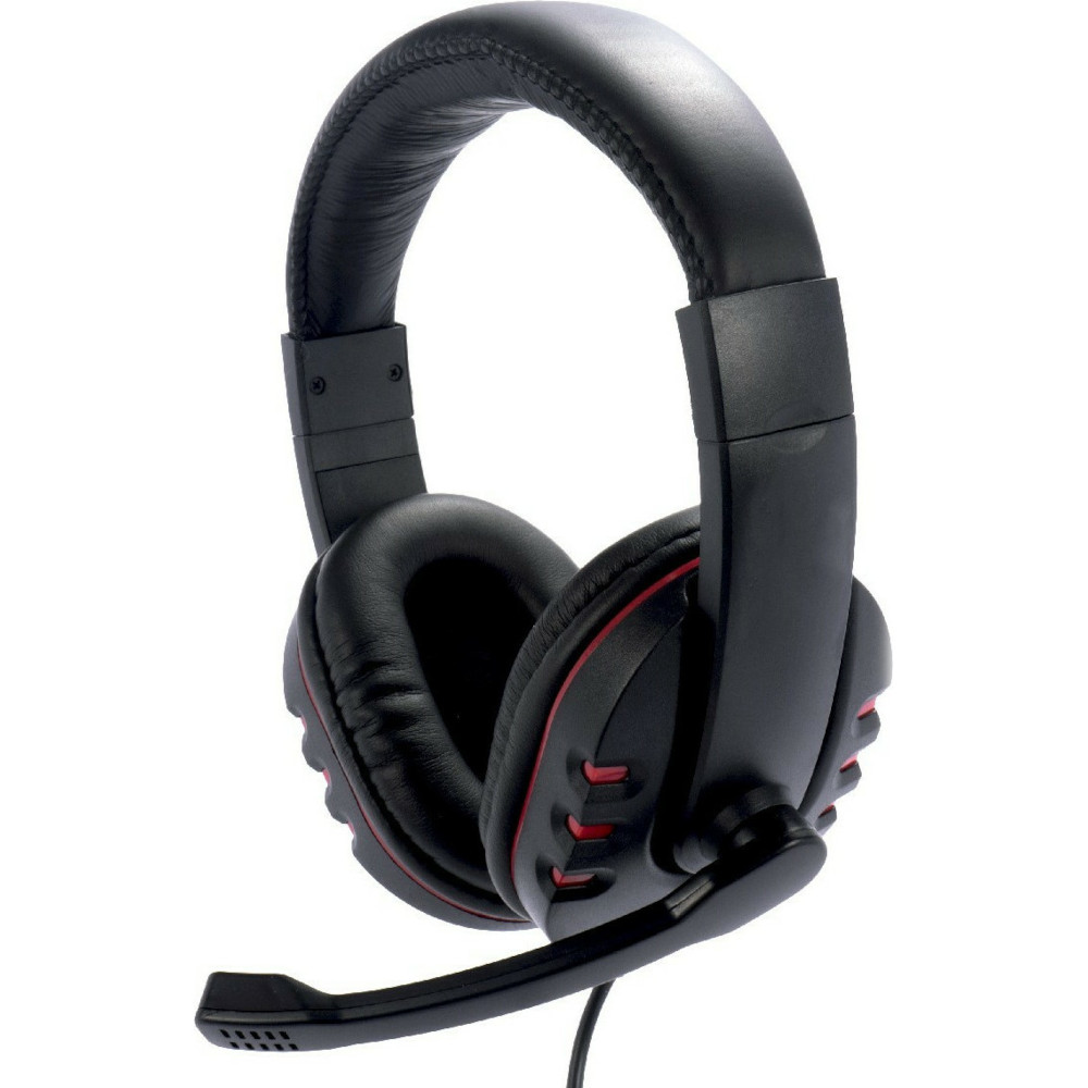 Headphones with microphone for PC NOOZY GH-35 black/red