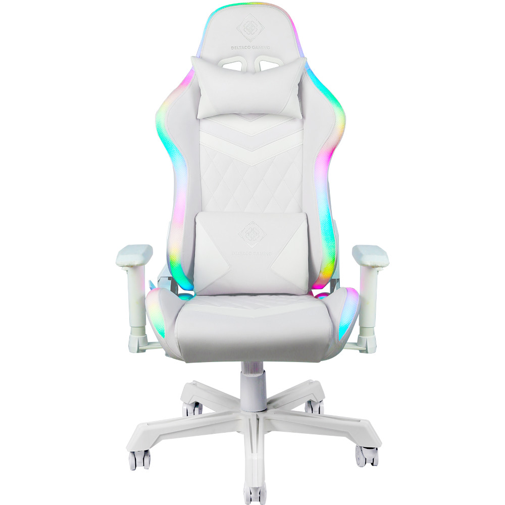 Gaming Chair DELTACO White Line RGB GAM-080-W white