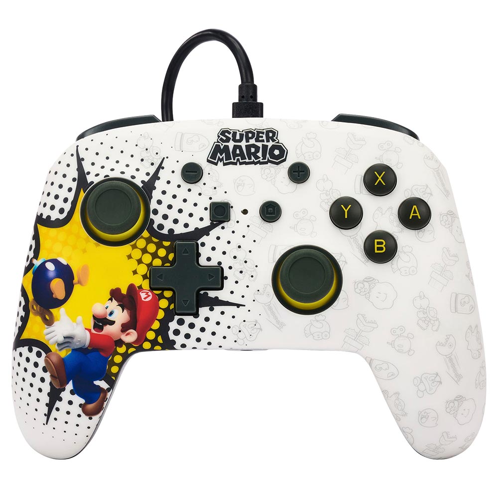 Corded Gamepad for Nintendo Switch POWER A Bob-Omb Blast white