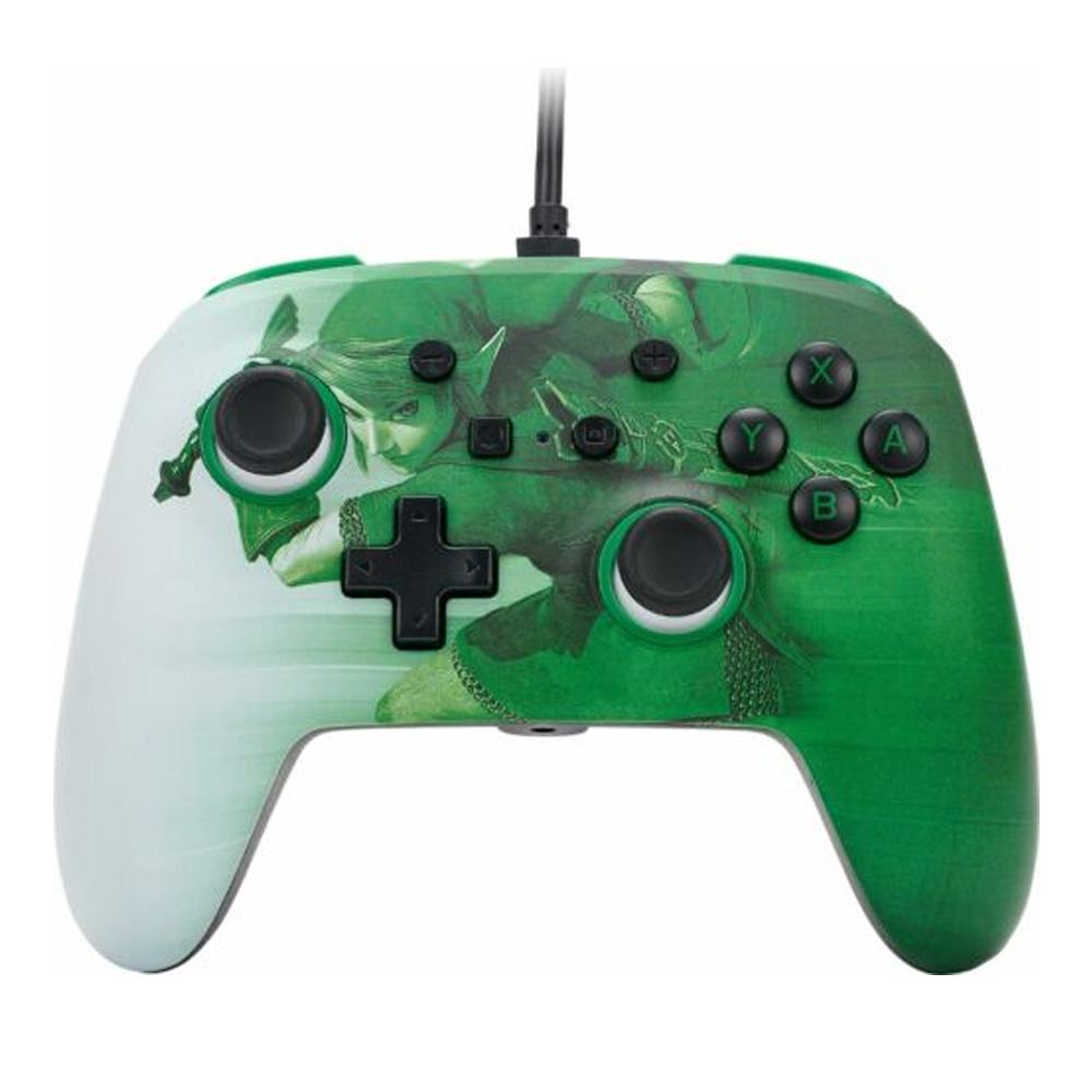 Corded Gamepad for Nintendo Switch POWER A Zelda Heroic Link 1516984-01 white/green
