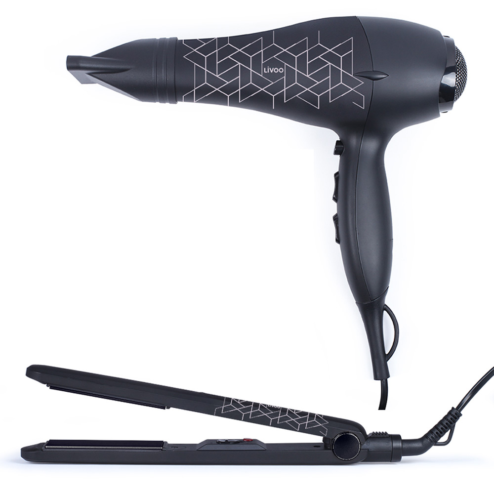 Hair Dryer + Straightener Gift Set LIVOO DOS170 black