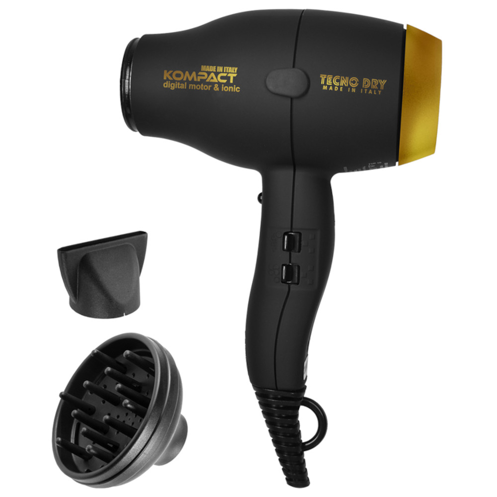 Hair Dryer TECNO DRY Kompact Turbo Digital black