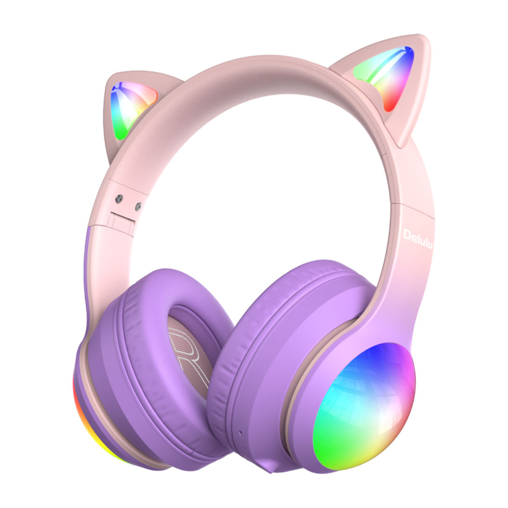 Cordless Headphones with microphone KIDDOBOO Delulu KBMS632PNK disco pink