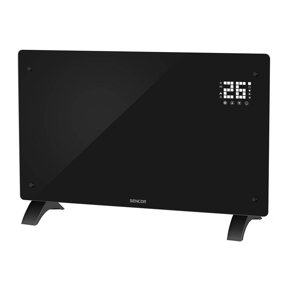 Convector Heater SENCOR Smart Glass Wi-Fi SCF 4241BK black