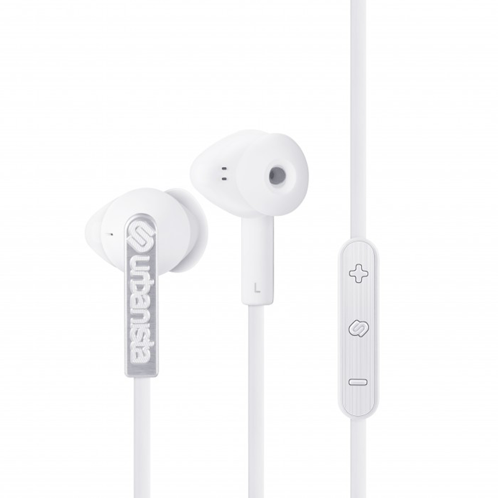 Earphones with microphone URBANISTA Ibiza white silver