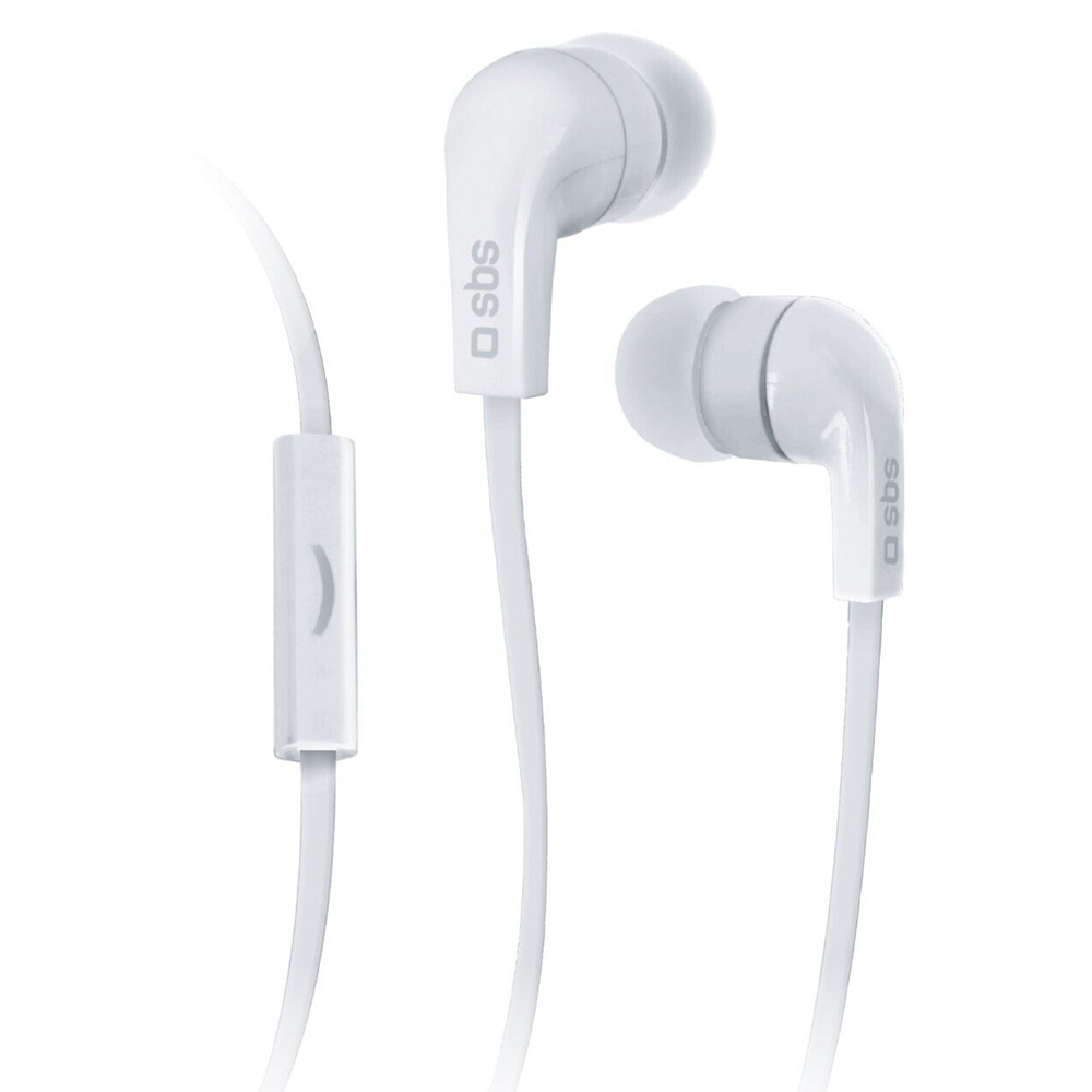 Earphones with microphone SBS Stereo Mix 30 TEFLAT2INEARW white