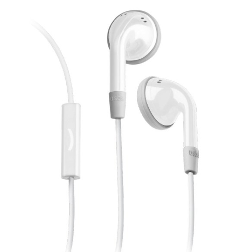 Earphones with microphone SBS Stereo Duo TE0SSE41W white