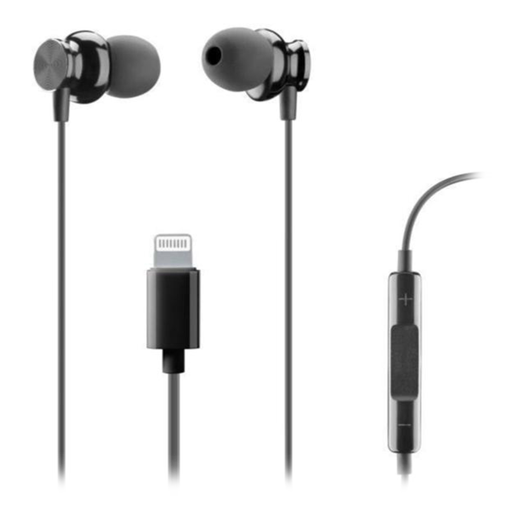 Earphones with microphone CELLULARLINE Junco MFI AUJUNCOMFIIPHK black