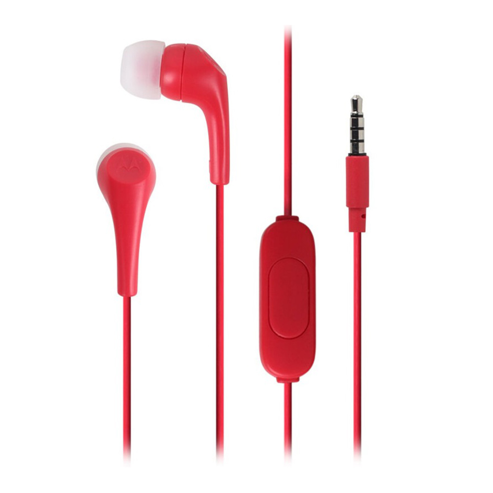 Earphones with microphone MOTOROLA Earbuds 2 red