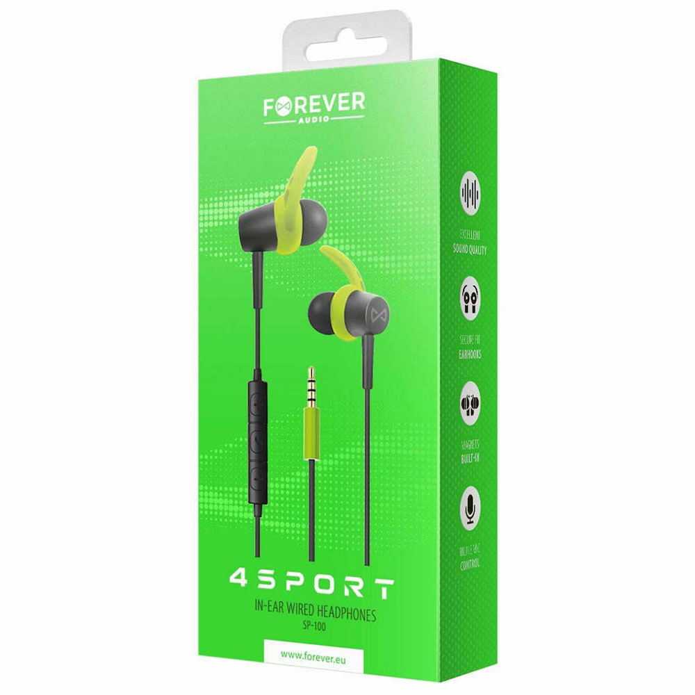 Earphones with microphone FOREVER 4Sport SP-100 GSM099304 green
