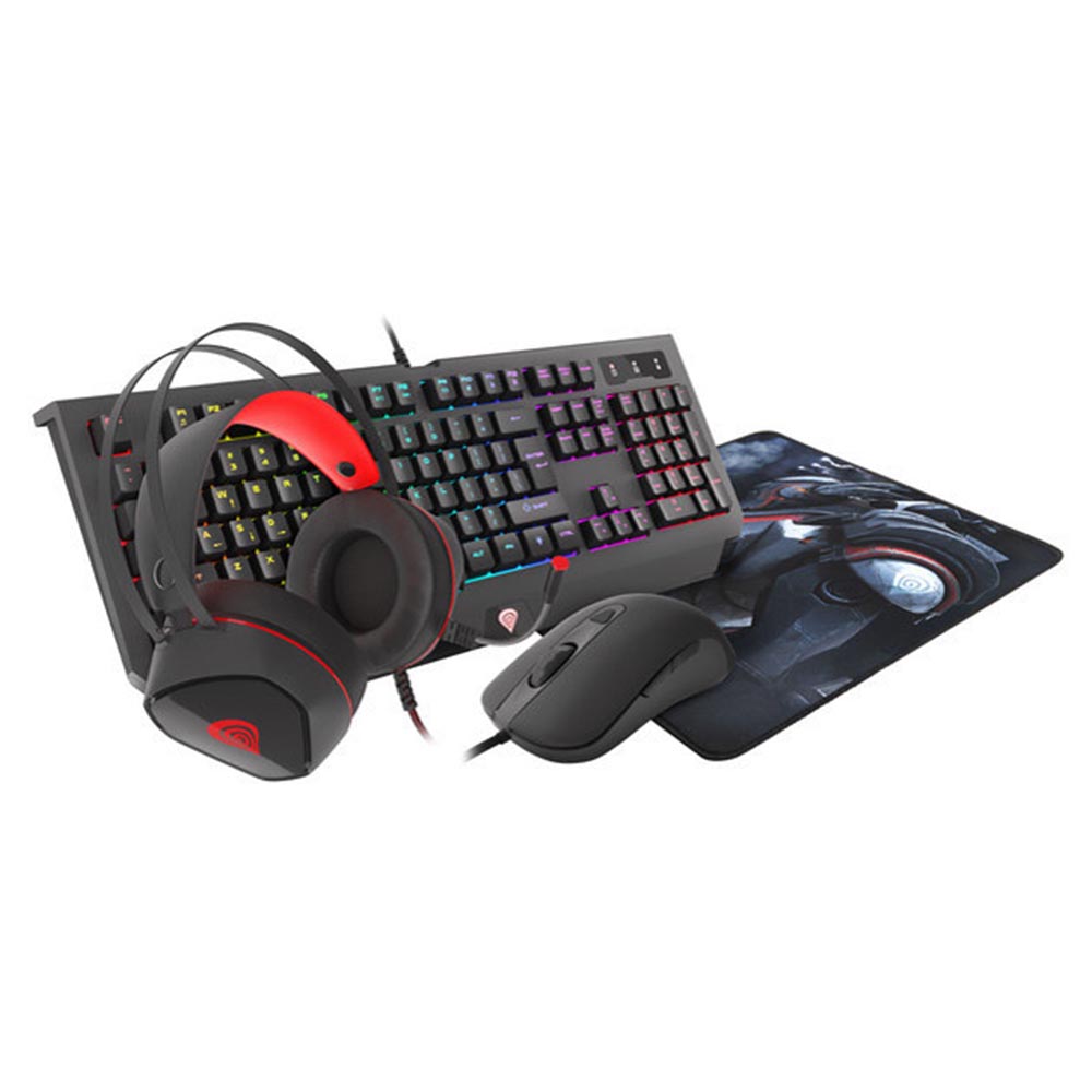 Gaming Corded Keyboard + Mouse + Mouse pad + Headphones GENESIS Cobalt 330 NCG-1469 black