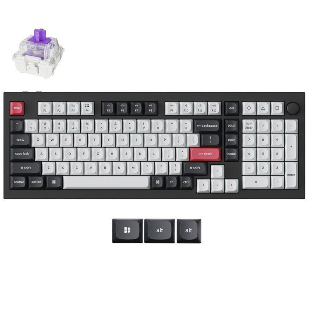 Gaming Cordless Keyboard KEYCHRON (Q5H-M1) Q5 HE Puprle Switches US black
