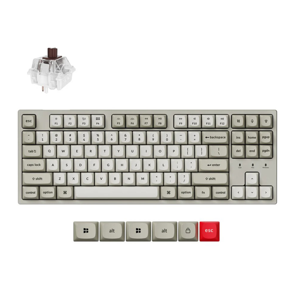 Gaming Corded Keyboard KEYCHRON C1 Pro 8K QMK/VIA C1PX-M3 US grey
