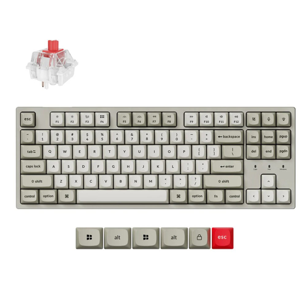 Gaming Corded Keyboard KEYCHRON C1 Pro 8K QMK/VIA C1PX-M1 US grey