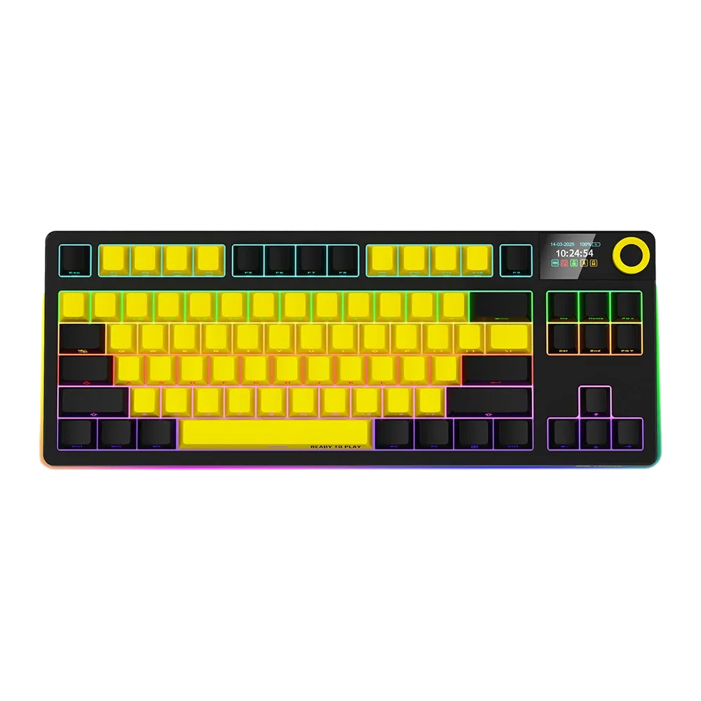 Gaming Cordless Keyboard LORGAR KBP70 TKL US LRG-KBP70TKLW-YL-US black/yellow