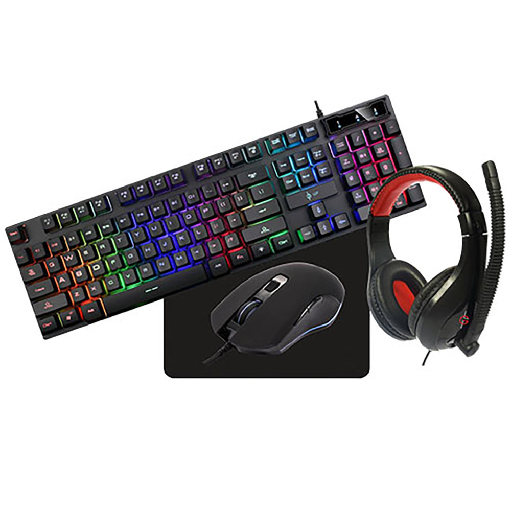Gaming Corded Keyboard + Mouse + Mouse pad + Headphones LGP Combo set US LGP021806