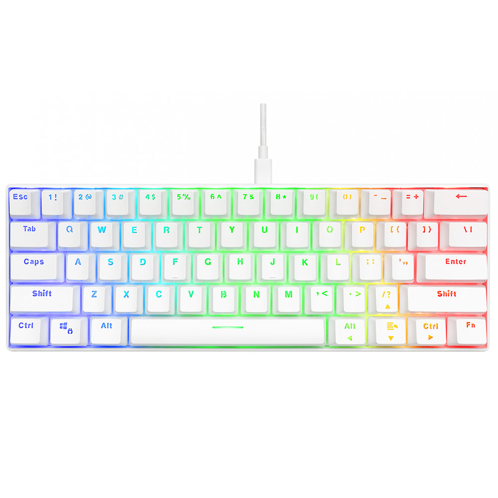 Gaming Corded Keyboard DELTACO Mini US RGB WK85R white