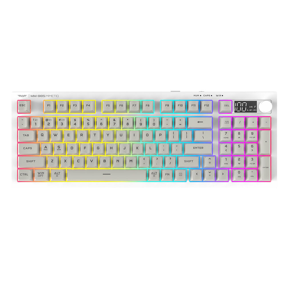 Gaming Cordless Keyboard ARMAGGEDDON Tri-Mode Mimetiq MM-98S-AF US RGB white
