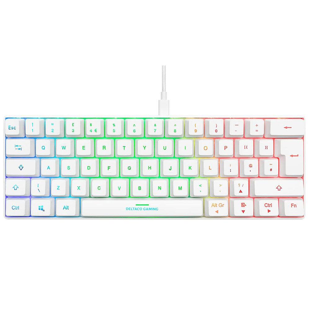 Gaming Corded Keyboard DELTACO WK85R UK RGB GAM-075-W-UK white