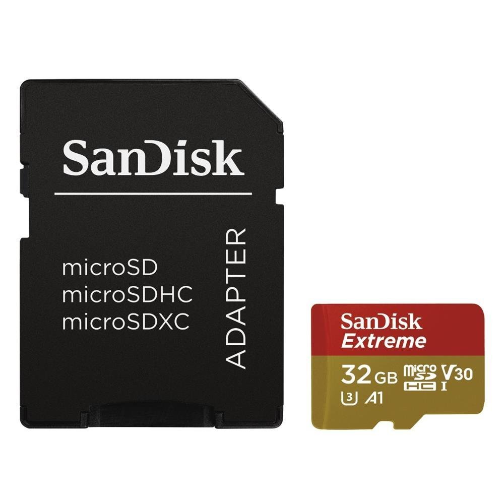 Memory card 32GB microSDHC UHS-I + SD adaptor SANDISK Extreme SDSQXAF-032G-GN6MA
