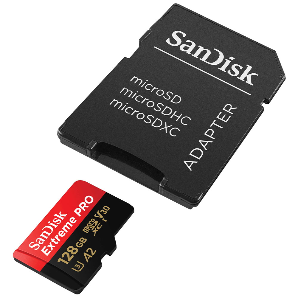 Memory card 128GB MicroSDXC + SD adaptor SANDISK Extreme Pro UHS-I SDSQXCD-128G-GN6MA