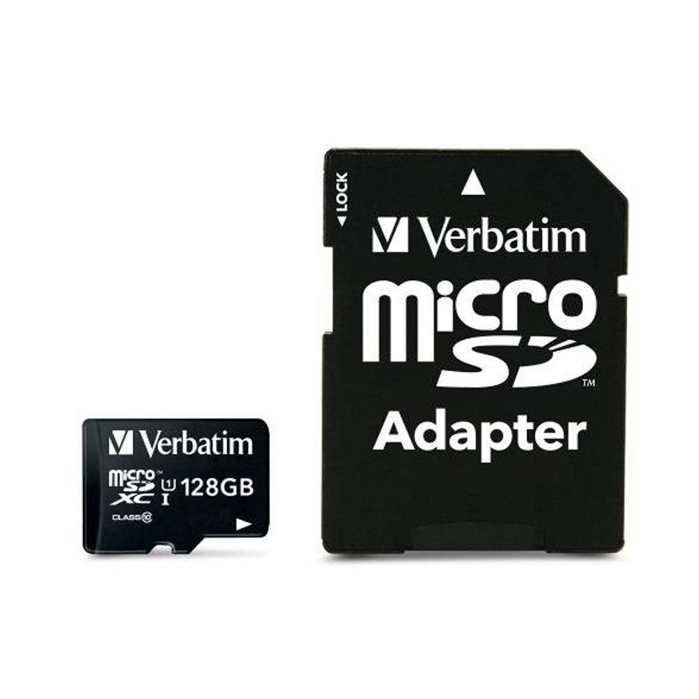 Memory Card 128GB microSDXC UHS-I U1 Class 10 + SD adaptor VERBATIM Premium 44085