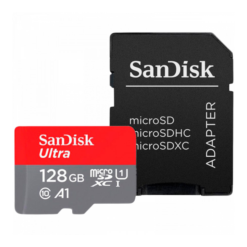 Memory card 128GB MicroSDXC UHS-I + SD adaptor SANDISK Ultra SDSQUAB-128G-GN6MA