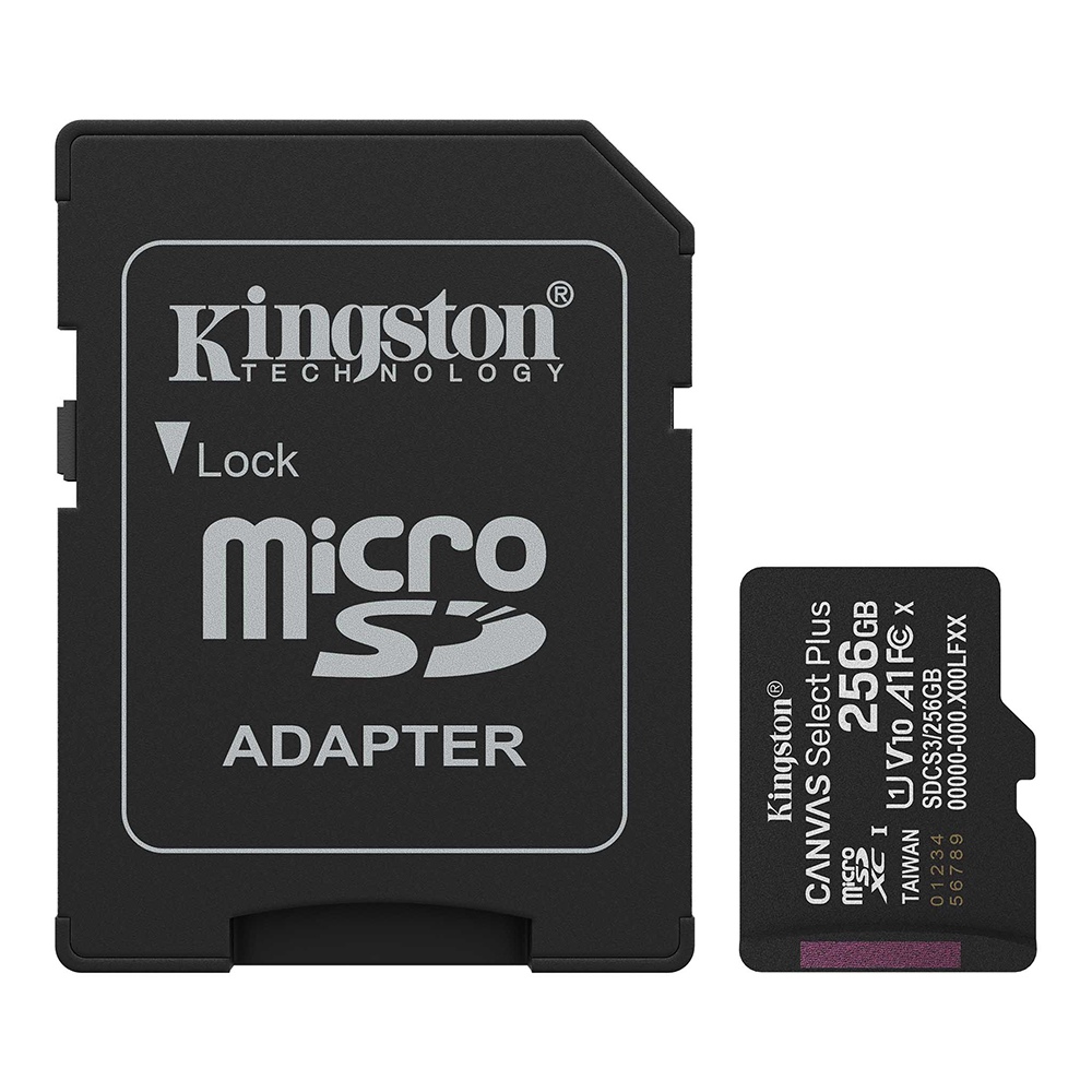 Memory card 256GB MicroSDXC + SD adaptor KINGSTON Canvas Select Plus SDCS3/256GB
