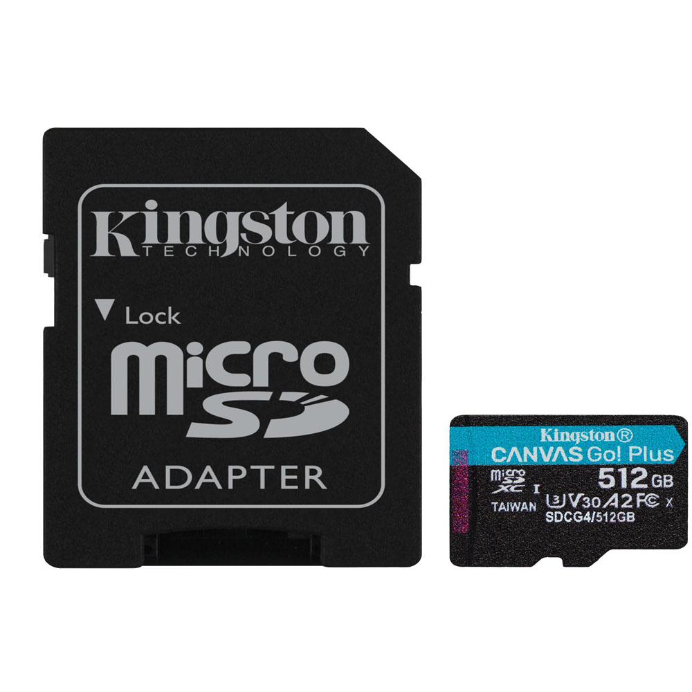 Memory Card 512GB MicroSDXC + SD adaptor KINGSTON Canvas Go! Plus SDCG4/512GB