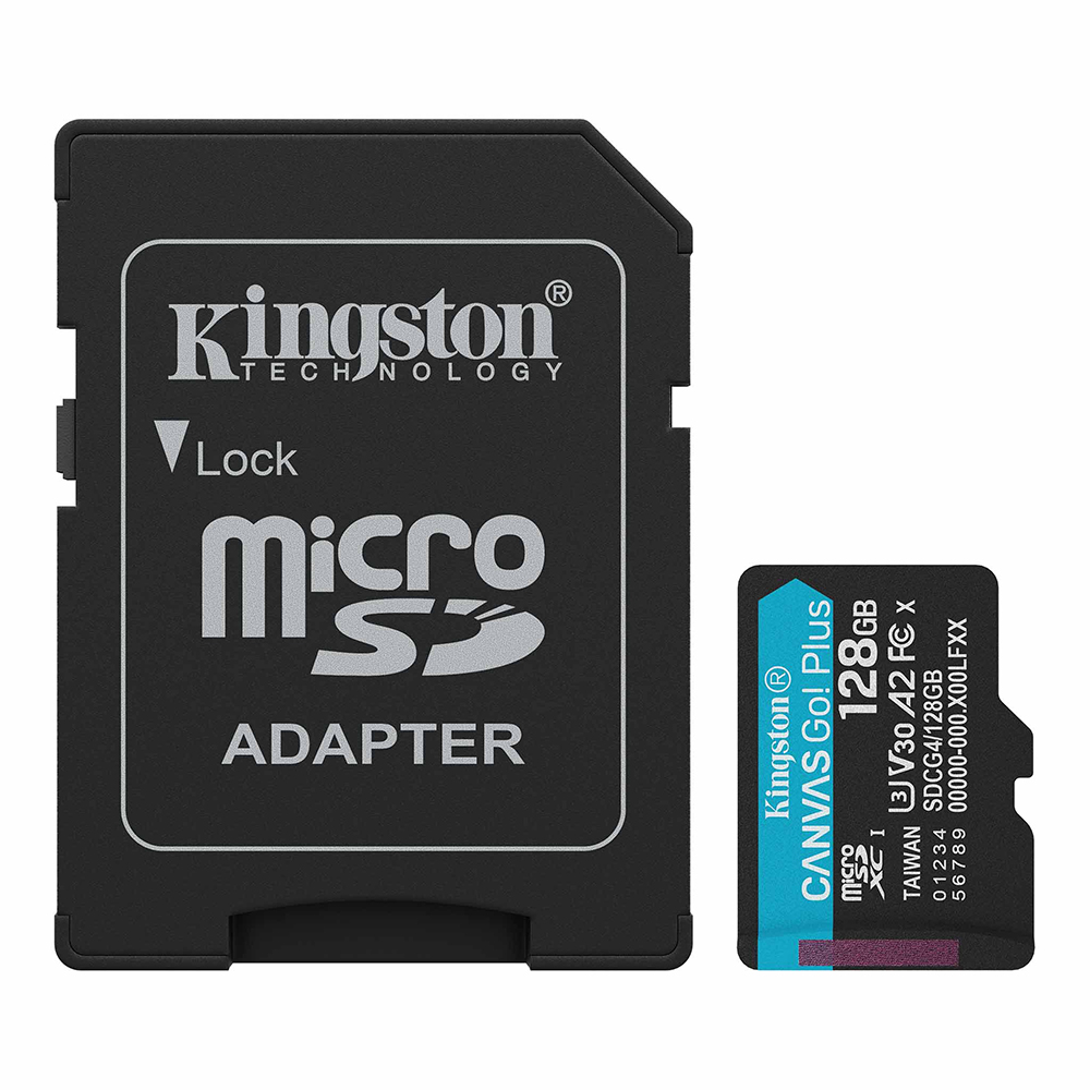 Memory card 128GB MicroSDXC + SD adaptor KINGSTON Canvas Go! Plus SDCG4/128GB
