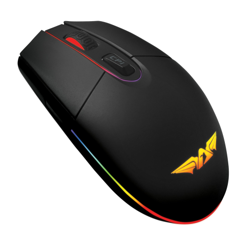 Gaming Corded Mouse Optical + Mouse Pad ARMAGGEDDON Raven III Stealth black