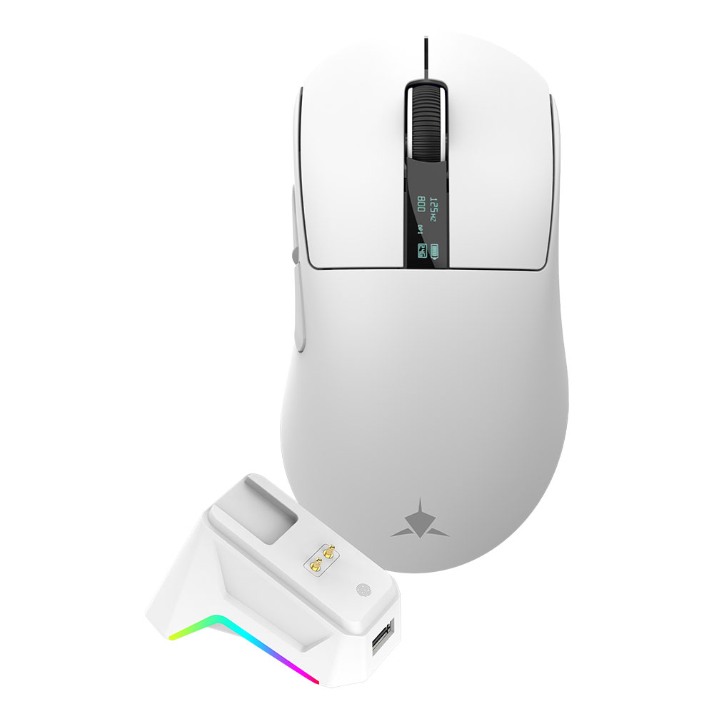 Gaming Cordless Mouse Optical + Docking Station WHITE SHARK Gawain WGM-5023 white