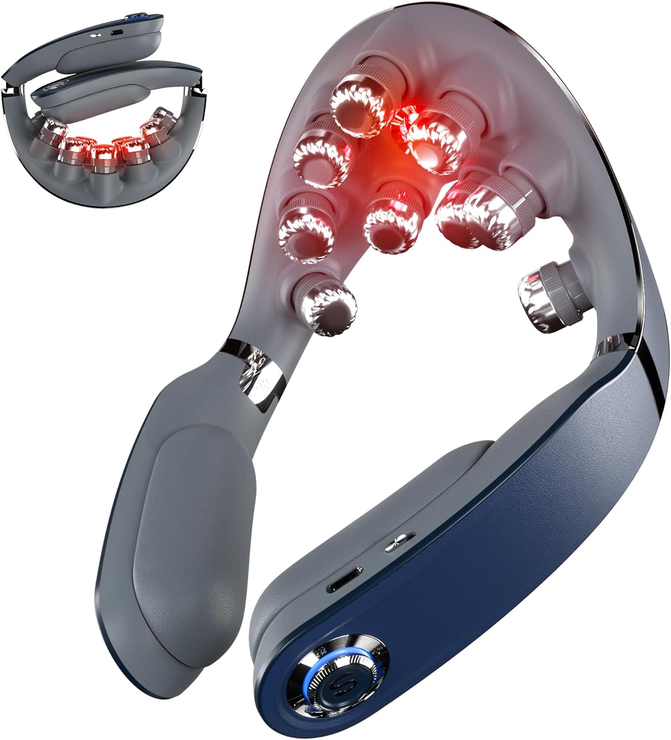 SKG G7 Pro-Fold Neck Massager Pulse-Heat-APP-Multiple Heads